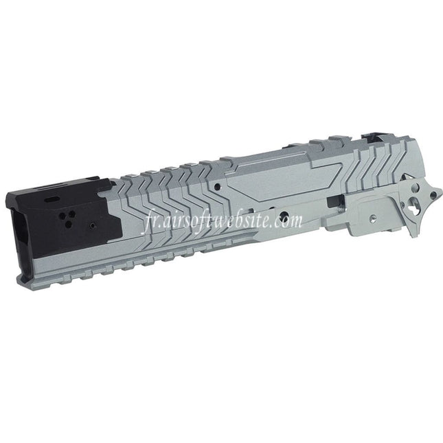 5KU CNC Aluminum Matrix Style Canon Extérieur Milieu Châssis Glissière Set Convient pour Tokyo Marui Hi-Capa Série GBB Pistolet Airsoft