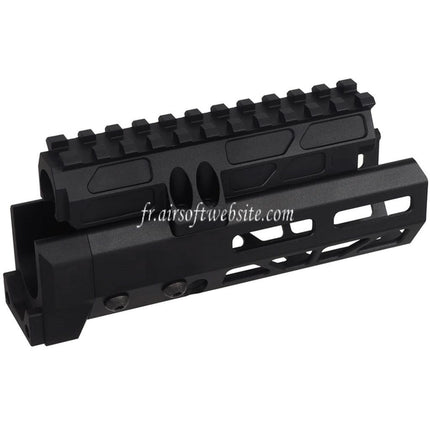 5KU 6.1 Pouces MMS Style M-Lok Garde-Main Rail Système Convient pour CYMA D-BOYS AKS-74U Série AEG Fusils Airsoft Noir