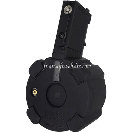 CYMA 500 Billes Électrique Contrôle du son Gaz Tambour Chargeur Convient pour CYMA CGS Tokyo Marui M4 Série MWS GBB Fusils Airsoft Noir