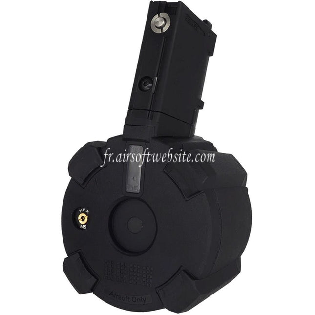 CYMA 500 Billes Électrique Contrôle du son Gaz Tambour Chargeur Convient pour CYMA CGS Tokyo Marui M4 Série MWS GBB Fusils Airsoft Noir