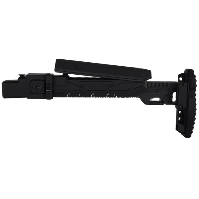 5KU KPYK Télescopique Pliante Crosse avec Cheek Riser Convient pour GHK AKM V3 Série GBB Fusils Airsoft Noir