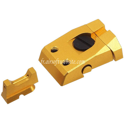 5KU CNC Aluminum Avant Viseur à Fibre Optique Viseur arrière réglable Convient pour KJ Works ASG CZ Shadow2 Série GBB Pistolets Airsoft