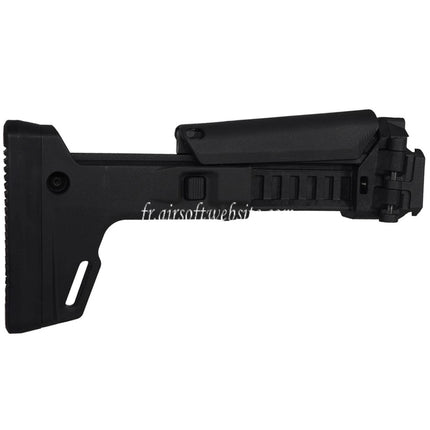 PTS Amélioré Polymère E9 Masada Crosse pliante latérale avec adaptateur Convient pour ASG CZ Scorpion EVO AEG Fusils Airsoft Noir