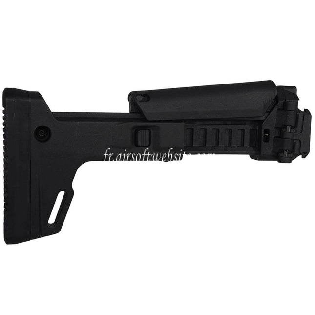 PTS Amélioré Polymère E9 Masada Crosse pliante latérale avec adaptateur Convient pour ASG CZ Scorpion EVO AEG Fusils Airsoft Noir