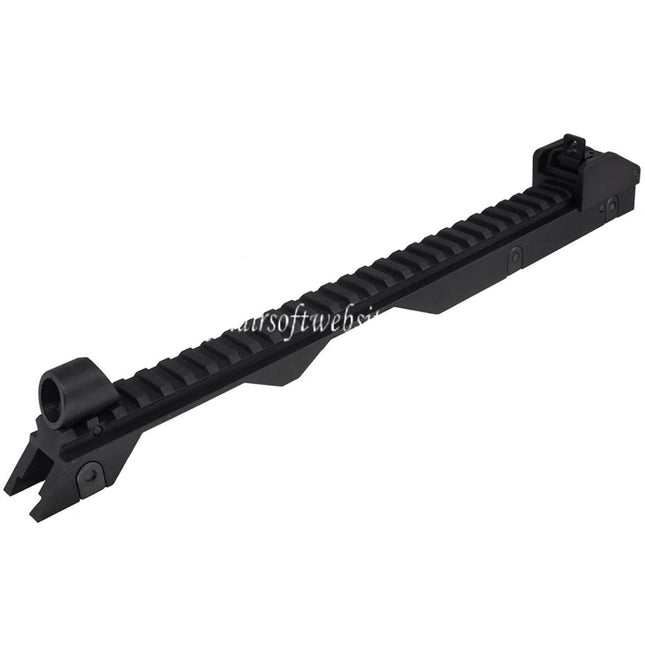 Airsoft Website 340mm Haut Rail avec Avant Aarrière Viseur Convient pour G36 Série AEG Fusils Noir