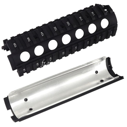 Airsoft Website 170mm CNC Aluminum KAC Style M4A1 M4CQB RAS Garde-Main Rail Système avec Couvre Poussière Convient pour M4 M16 Série AEG Fusils Noir