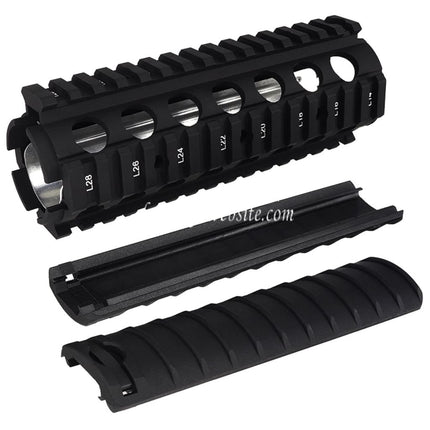 Airsoft Website 170mm CNC Aluminum KAC Style M4A1 M4CQB RAS Garde-Main Rail Système avec Couvre Poussière Convient pour M4 M16 Série AEG Fusils Noir