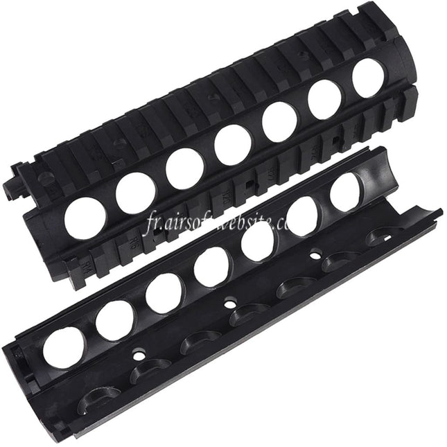Airsoft Website 170mm Polymer KAC Style M4A1 M4CQB RAS Garde-Main Rail Système avec Couvre Poussière Convient pour M4 M16 Série AEG Fusils Noir