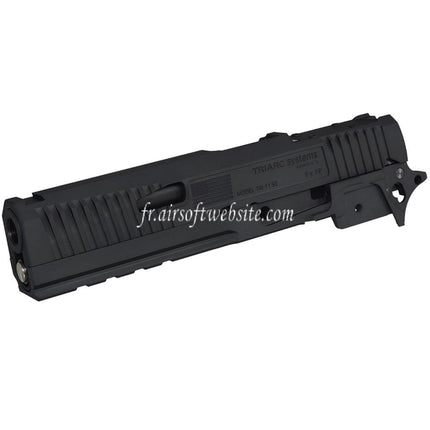 Bomber Airsoft CNC Aluminum TRIARC System Style Canon Milieu Châssis Glissière Kit Set Convient pour Tokyo Marui Hi-Capa Série GBB Pistolets Gris Titane