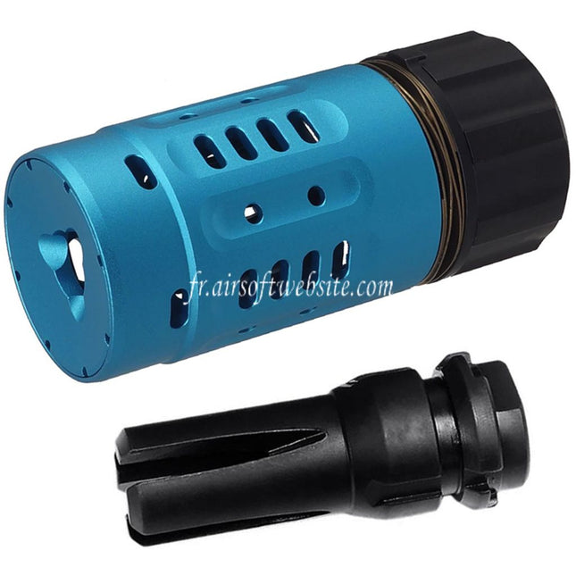 5KU Pyro Amélioré Frein de Bouche avec 4-dents cache-flammes à -14mm CCW sens antihoraire Fileté