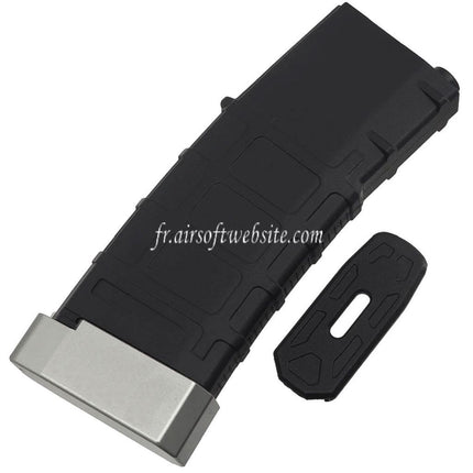 E&C 120 Billes Polymère TR-1 Mid-Cap Chargeur avec Argent Base Plaque Convient pour M4 M16 Série AEG Fusils Airsoft Noir
