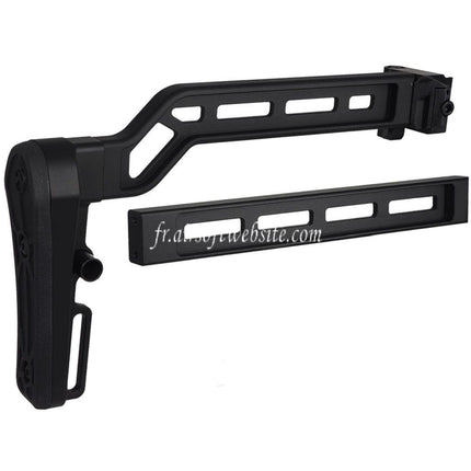 5KU Aluminum Tactique Picatinny Montagne Modulaire Pliant Crosse avec coussinet en caoutchouc Convient pour 20mm Rail Crosse Adaptateur Fusils Noir