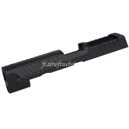 5KU CNC Aluminum MAX 2.0 Glissiere avec Romex3 Adaptateur Convient pour SIG Air VFC SIG Sauer P320 M17 Serie GBB Pistolets Airsoft Noir