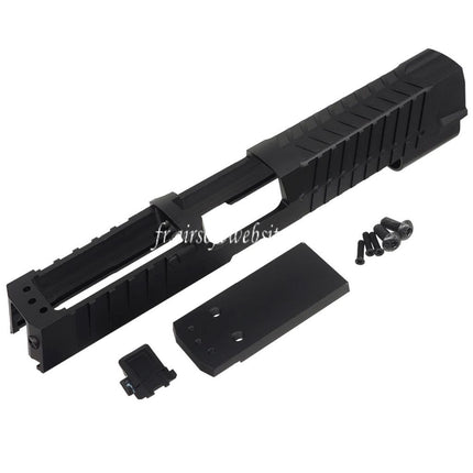 5KU CNC Aluminum MAX 2.0 Glissiere avec Romex3 Adaptateur Convient pour SIG Air VFC SIG Sauer P320 M17 Serie GBB Pistolets Airsoft Noir