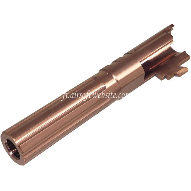 5KU 4.3 Pouces Acier inoxydable Cannelures droites Canon Exterieur +11mm CW sens horaire Filetage Convient pour Hi-Capa 4.3 Serie GBB Pistolets Airsoft