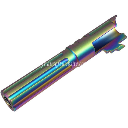 5KU 4.3 Pouces Acier inoxydable Cannelures droites Canon Exterieur +11mm CW sens horaire Filetage Convient pour Hi-Capa 4.3 Serie GBB Pistolets Airsoft