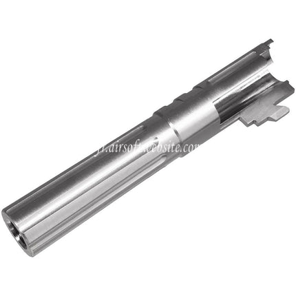 5KU 4.3 Pouces Acier inoxydable Cannelures droites Canon Exterieur +11mm CW sens horaire Filetage Convient pour Hi-Capa 4.3 Serie GBB Pistolets Airsoft